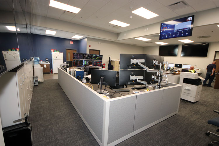 <b>Crews of CIPCO linemen are dispatched from the Operations Center attached to the new generating station at the Summit Lake site.</b> (CANCO photo)